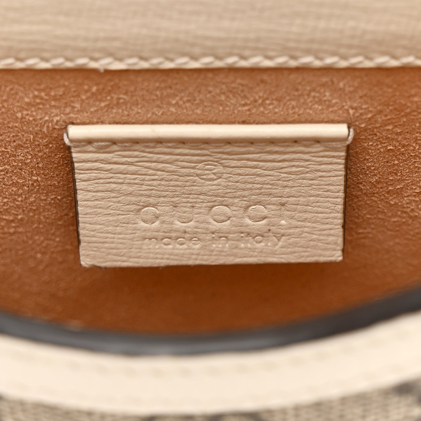 GG Supreme Monogram Azalea Calfskin Mini Horsebit 1955 Crossbody Bag Beige Ebony Mystic White