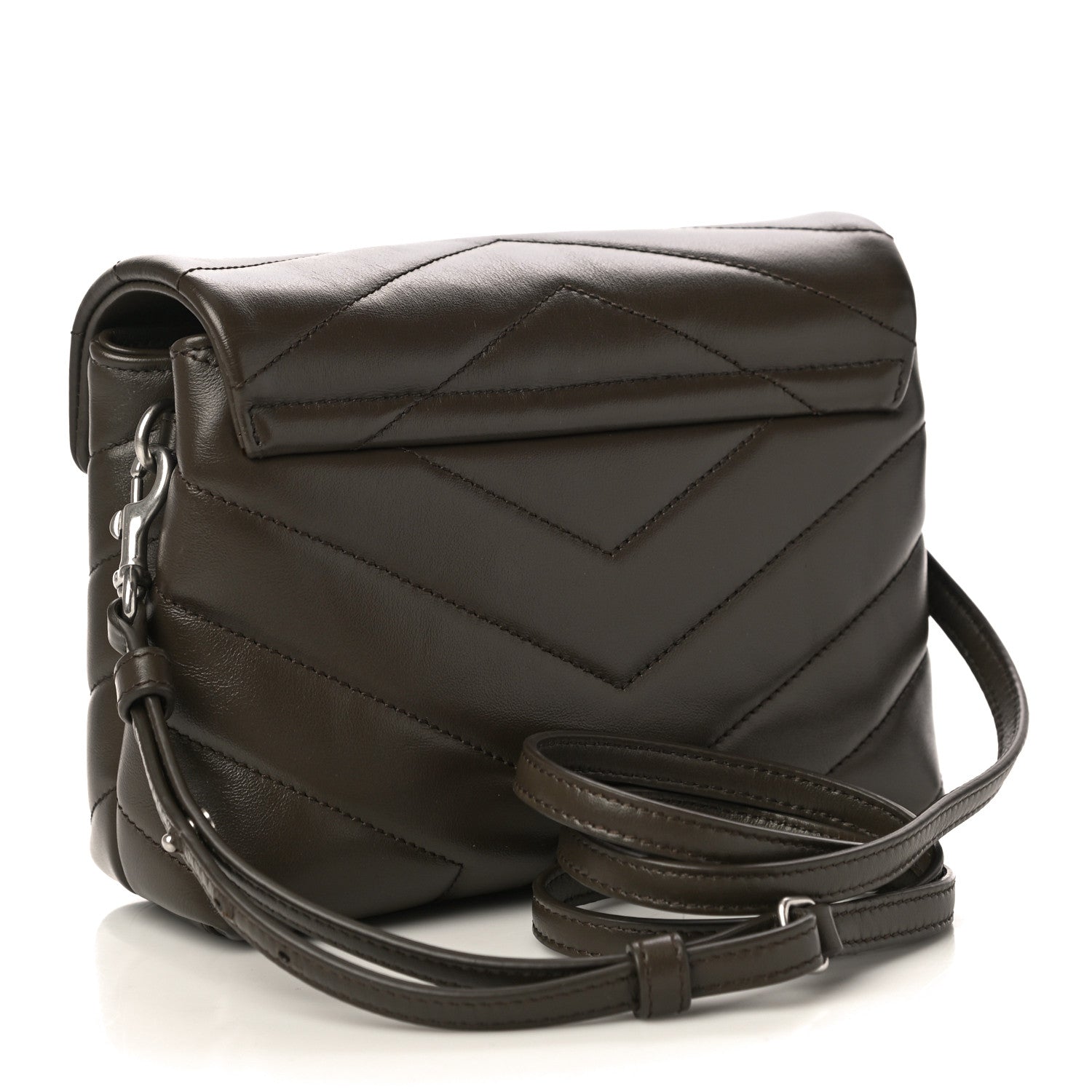 Saint Laurent Calfskin Y Quilted Monogram Toy Loulou Crossbody Bag Faggio 3 of 10