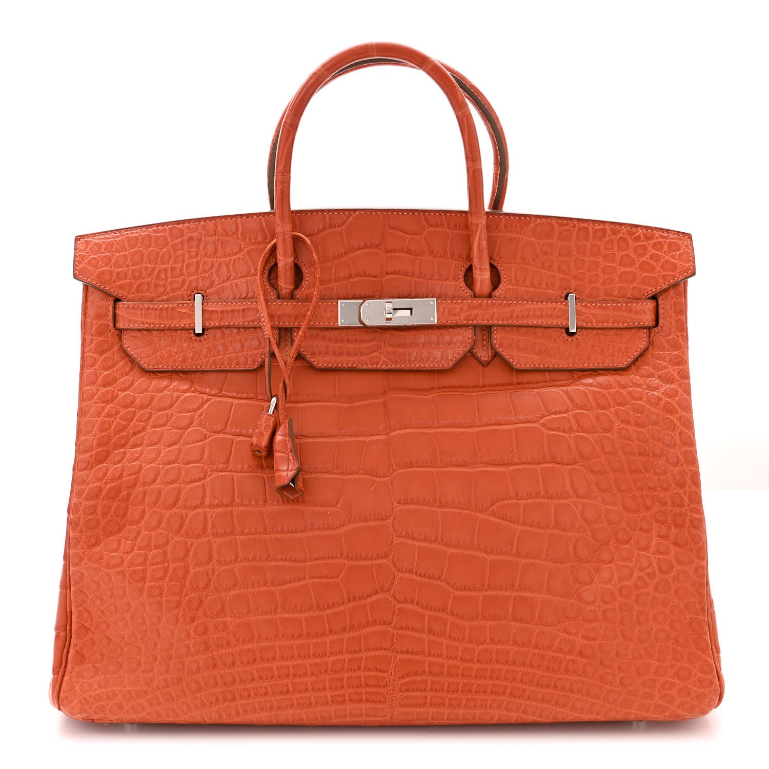 Hermes Matte Alligator Birkin 40 Orange 1 of 10