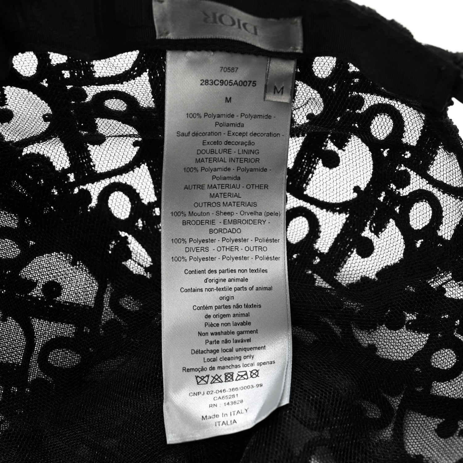 Christian Dior Mesh Hat M Black 7 of 10