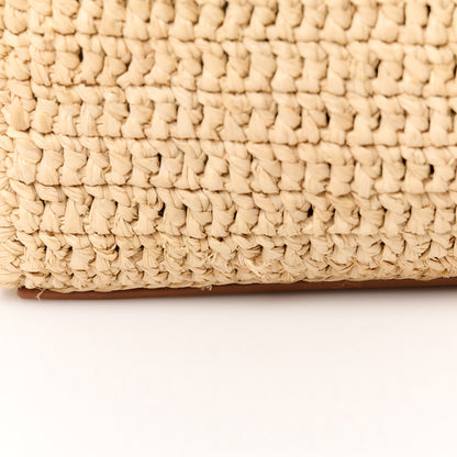 Saint Laurent Raffia Calfskin Panier Rectangle Tote Naturel Brick 13 of 13