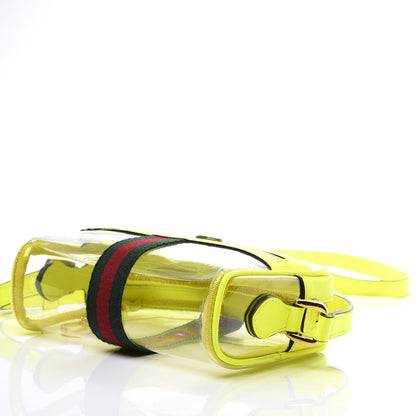Gucci Vinyl Web Mini Ophidia Transparent Shoulder Bag Yellow Fluo 7 of 8