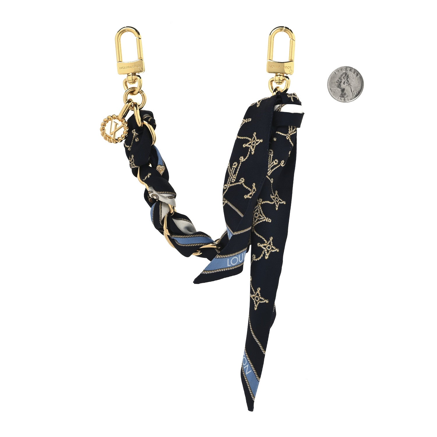 Louis Vuitton Silk Braided Bag Charm Blue Multicolor 2 of 4