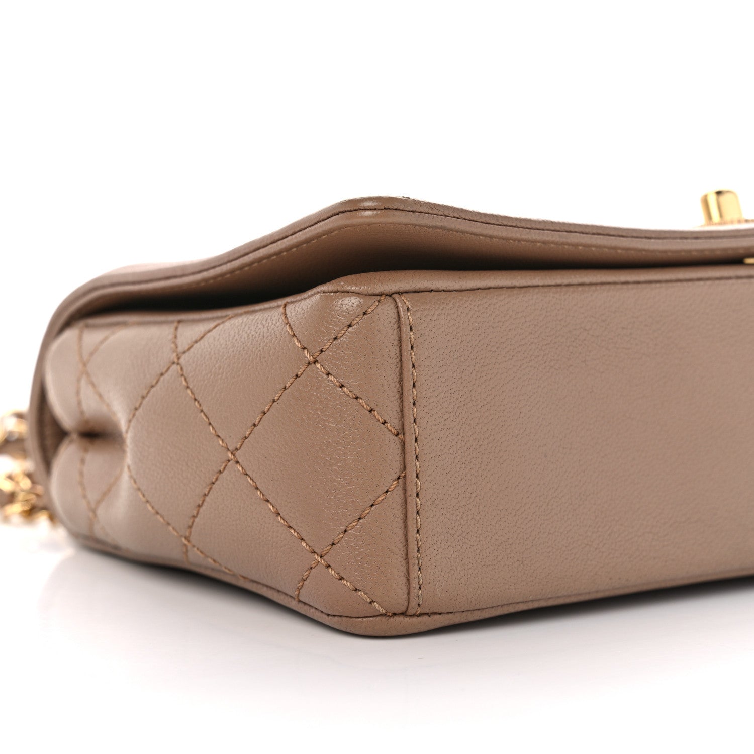 Chanel Sheepskin Quilted Small Vintage Mademoiselle Flap Beige 9 of 10