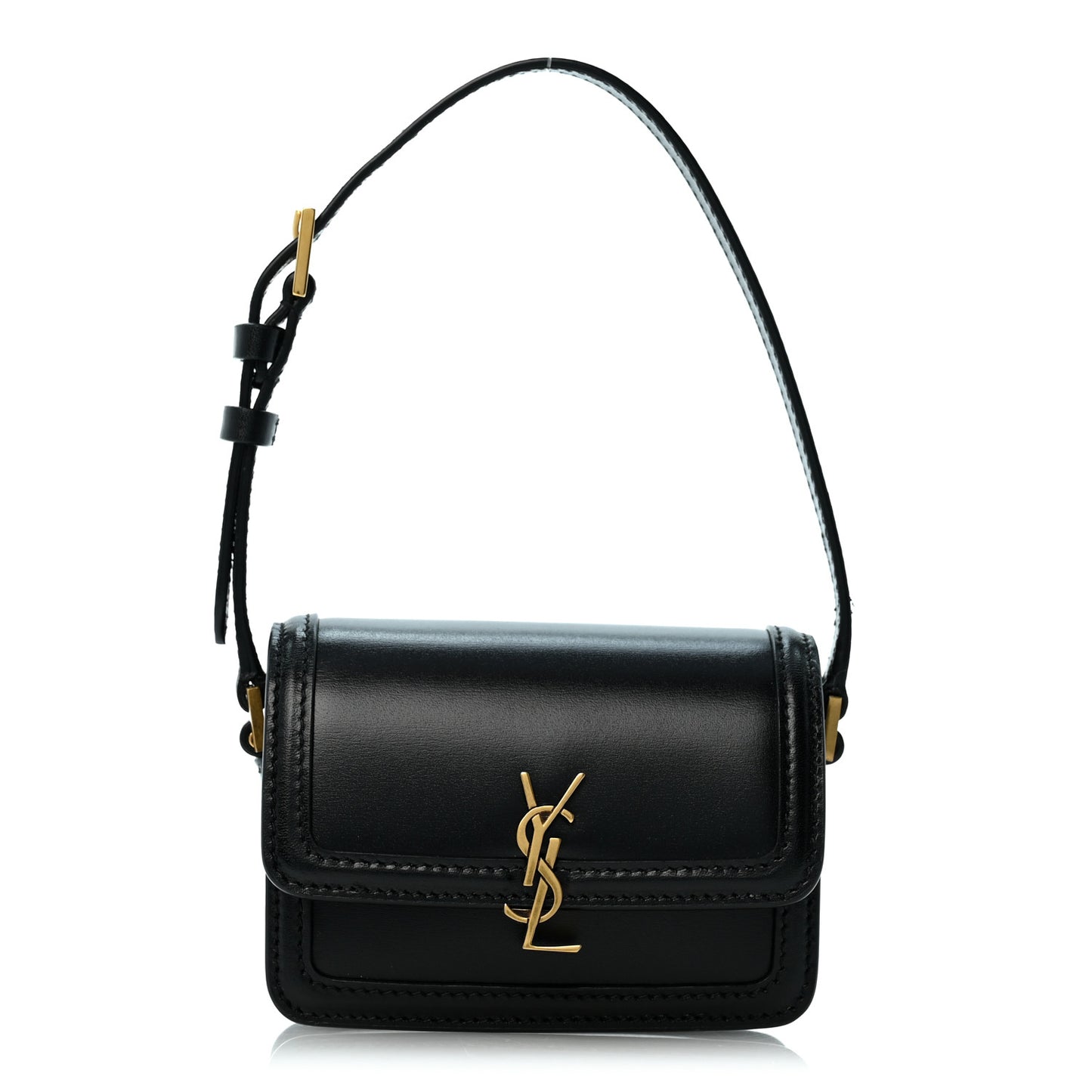 Smooth Calfskin Micro Solferino Satchel Black