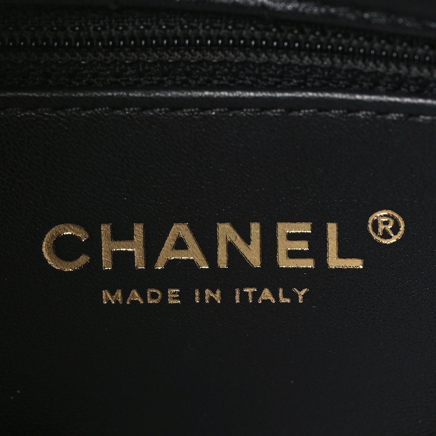 Shiny Lambskin Quilted Chain Is More Drawstring Bag Black