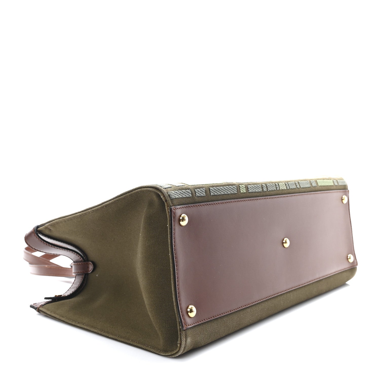 Fendi X SARAH COLEMAN Canvas FF Fish Eye Embroidered Medium Peekaboo X-Tote Amazzonia Ghianda 4 of 11