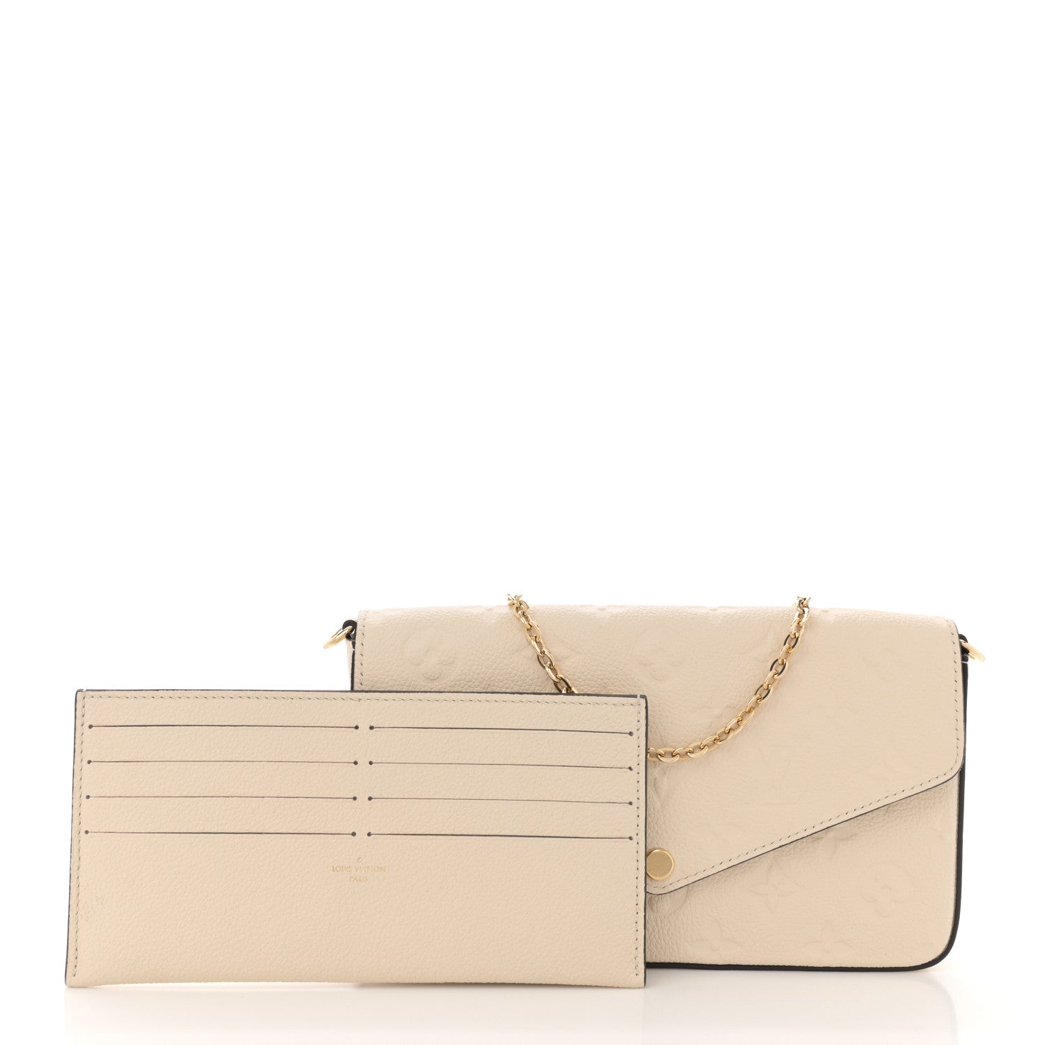 Louis Vuitton Empreinte Pochette Felicie Chain Wallet Cream 3 of 11