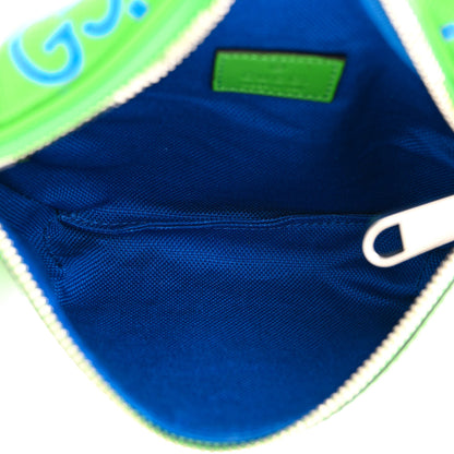 Gucci Calfskin GG Tennis Bi-Color Embossed Belt Bag Joy Green Joy Blue 5 of 10
