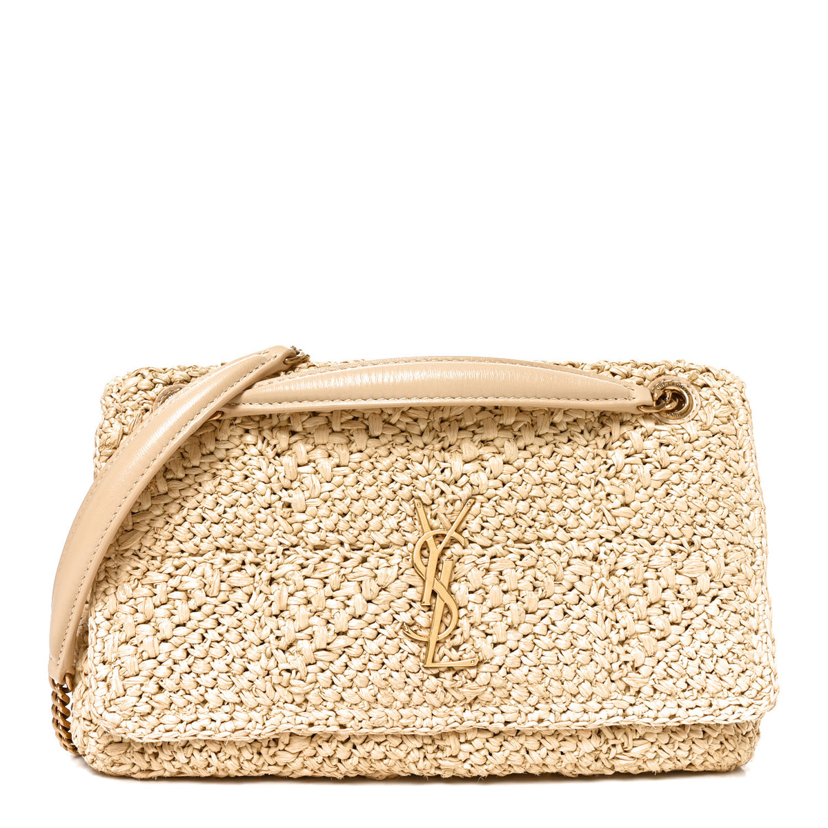 Raffia Monogram Medium Jamie Natural Avorio