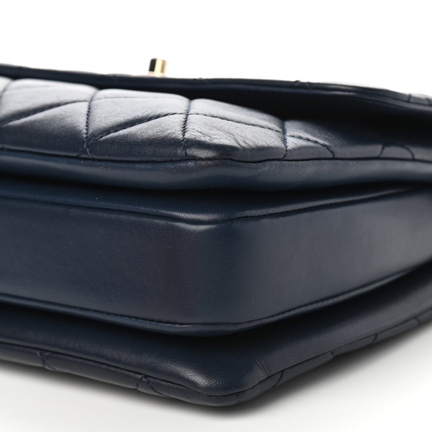 Lambskin Quilted Small Trendy CC Dual Handle Flap Bag Navy