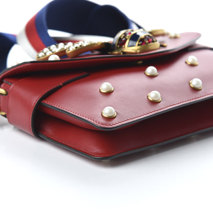 Gucci Nappa Pearl Studded Mini Queen Margaret Broadway Shoulder Bag Hibiscus Red 8 of 10