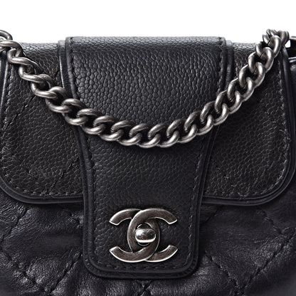 Chanel Caviar Aged Calfskin Mini Bubble Graphic Messenger Bag Black 9 of 10
