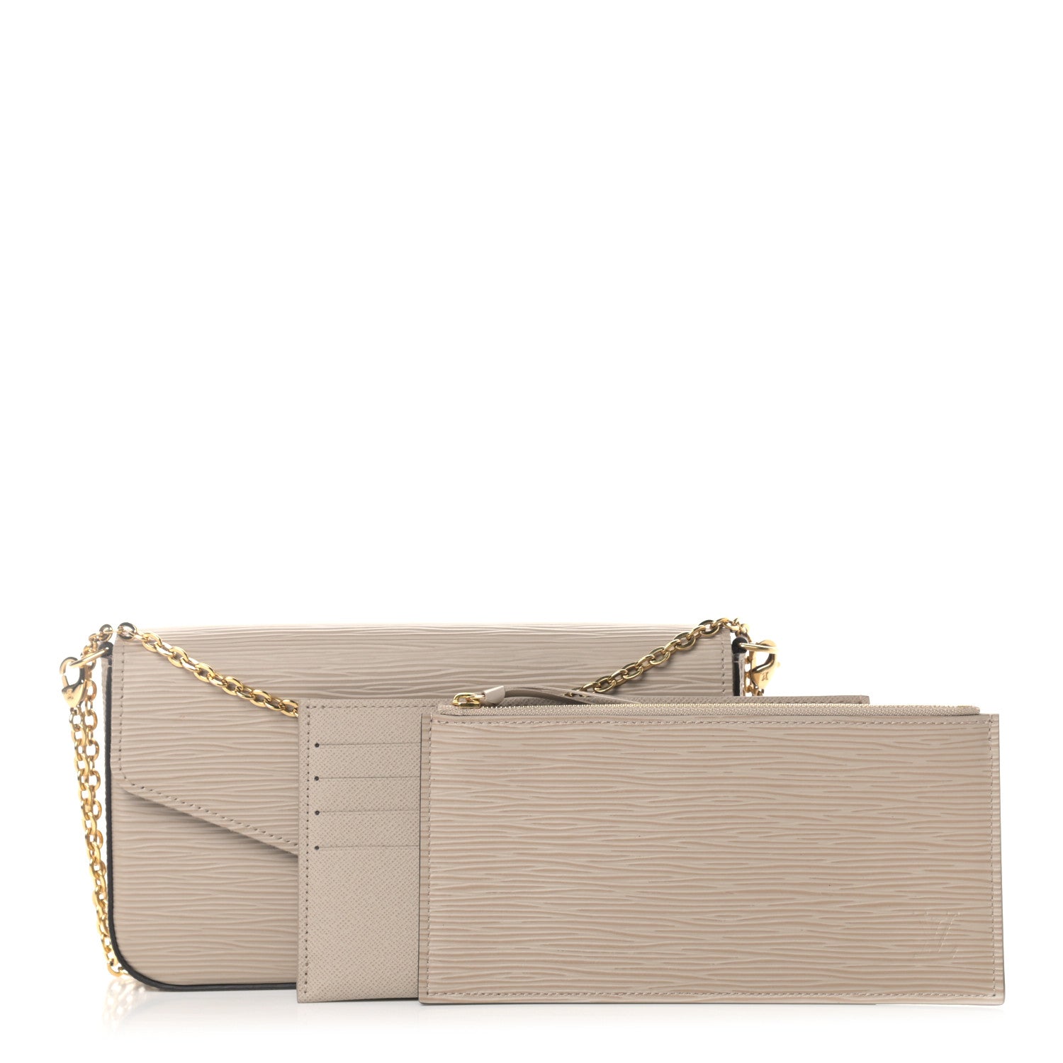 Louis Vuitton Epi Felicie Pochette Chain Wallet Galet 1 of 10