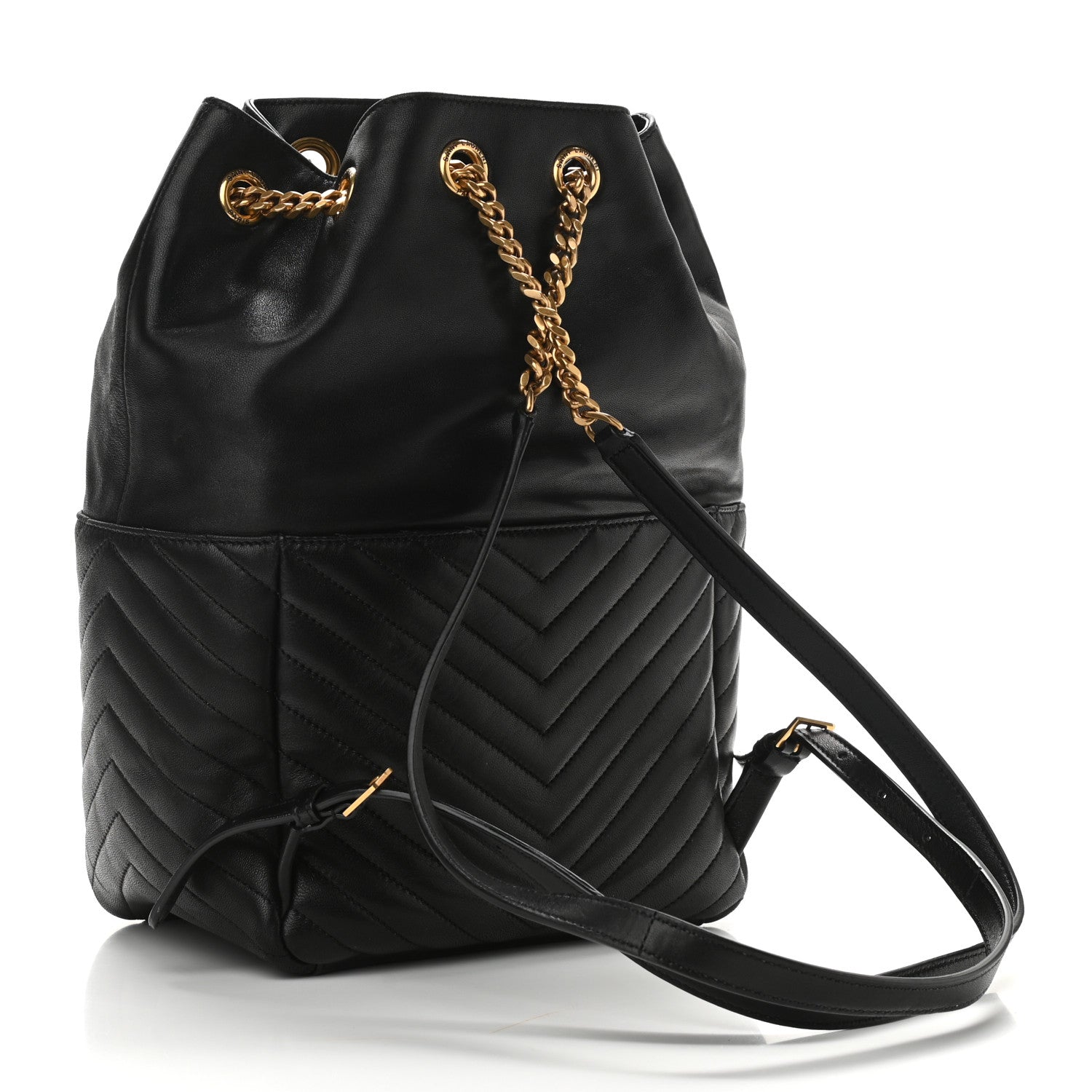 Saint Laurent Lambskin Matelasse Monogram Joe Backpack Black 3 of 9