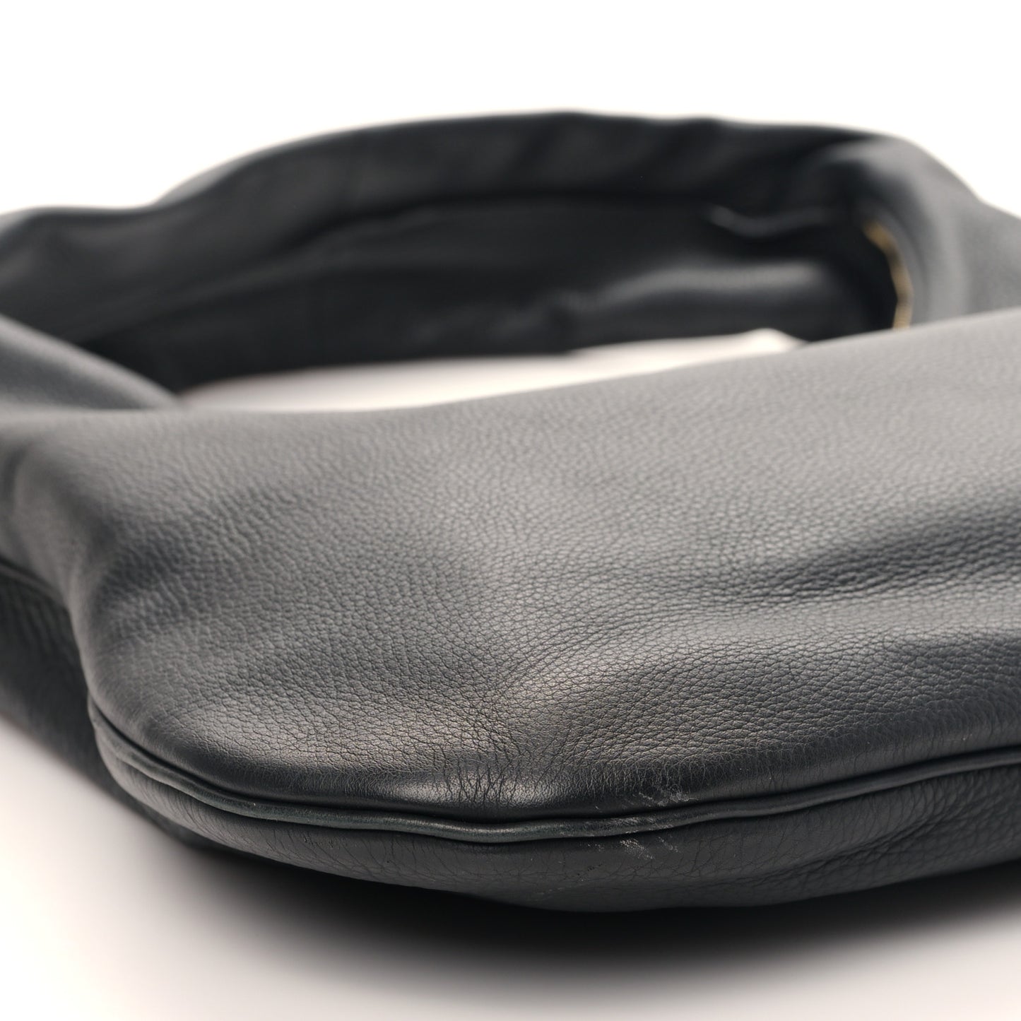 Grained Calfskin Medium Everyday Shoulder Bag Black
