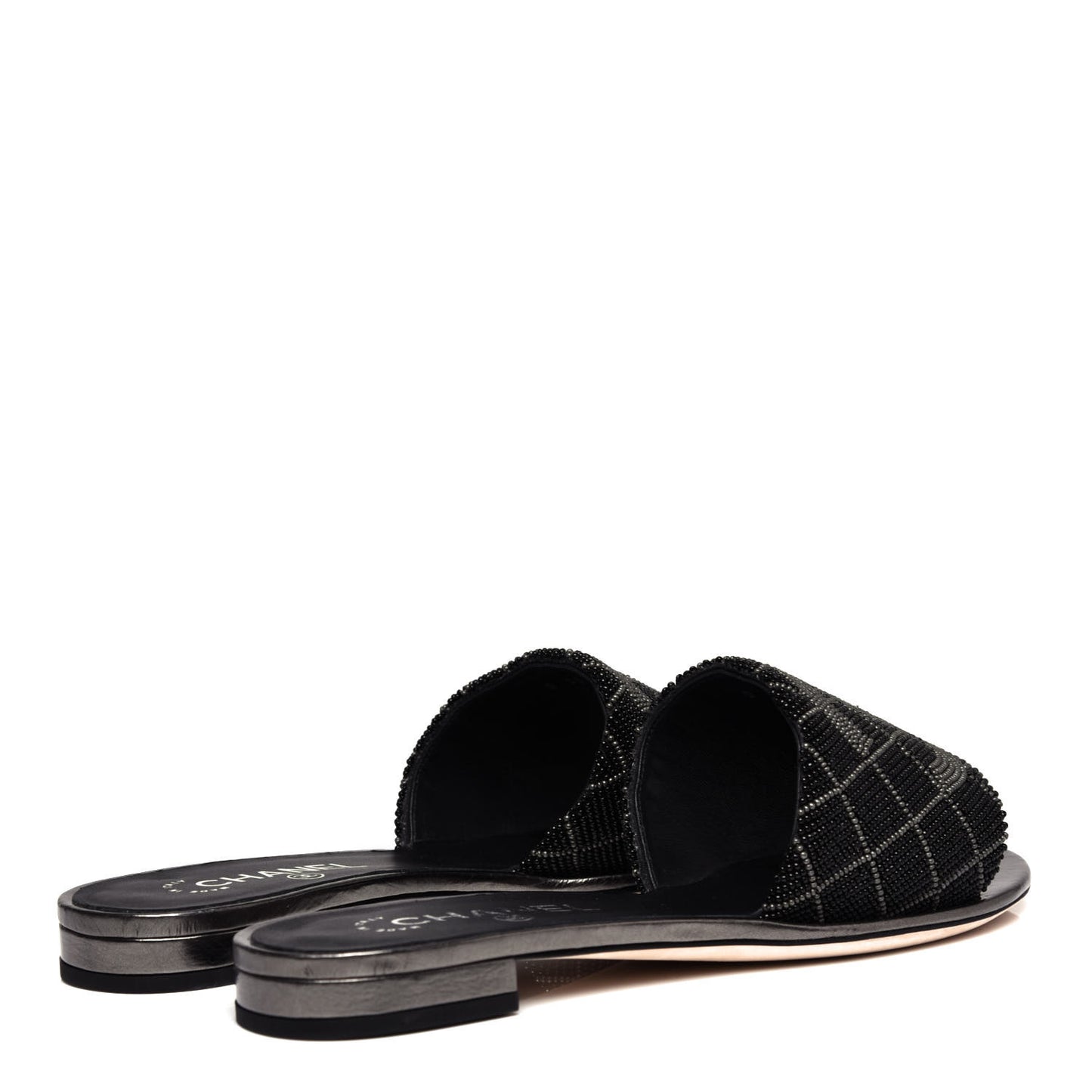 Pearl Embroidery CC Mules 38.5 Black