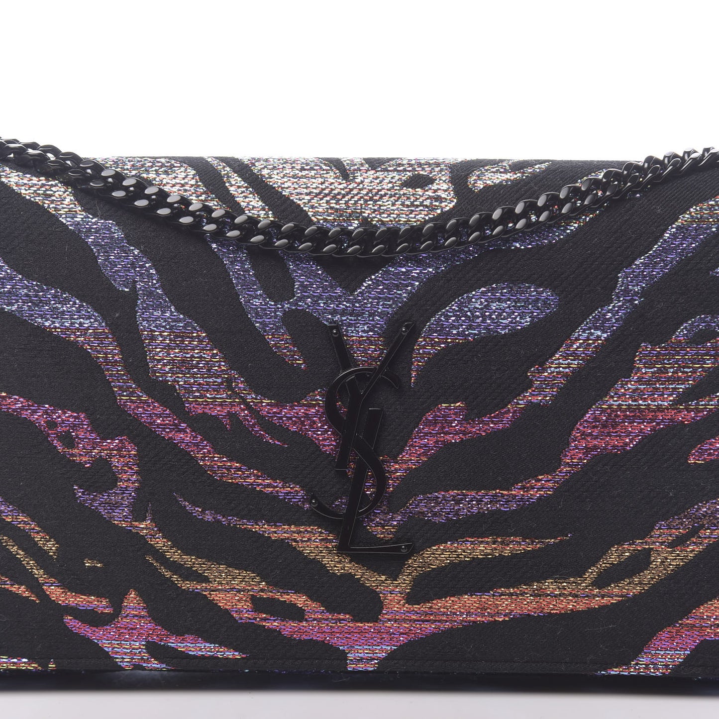 Tiger Burnout Monogram Chain Wallet Multicolor