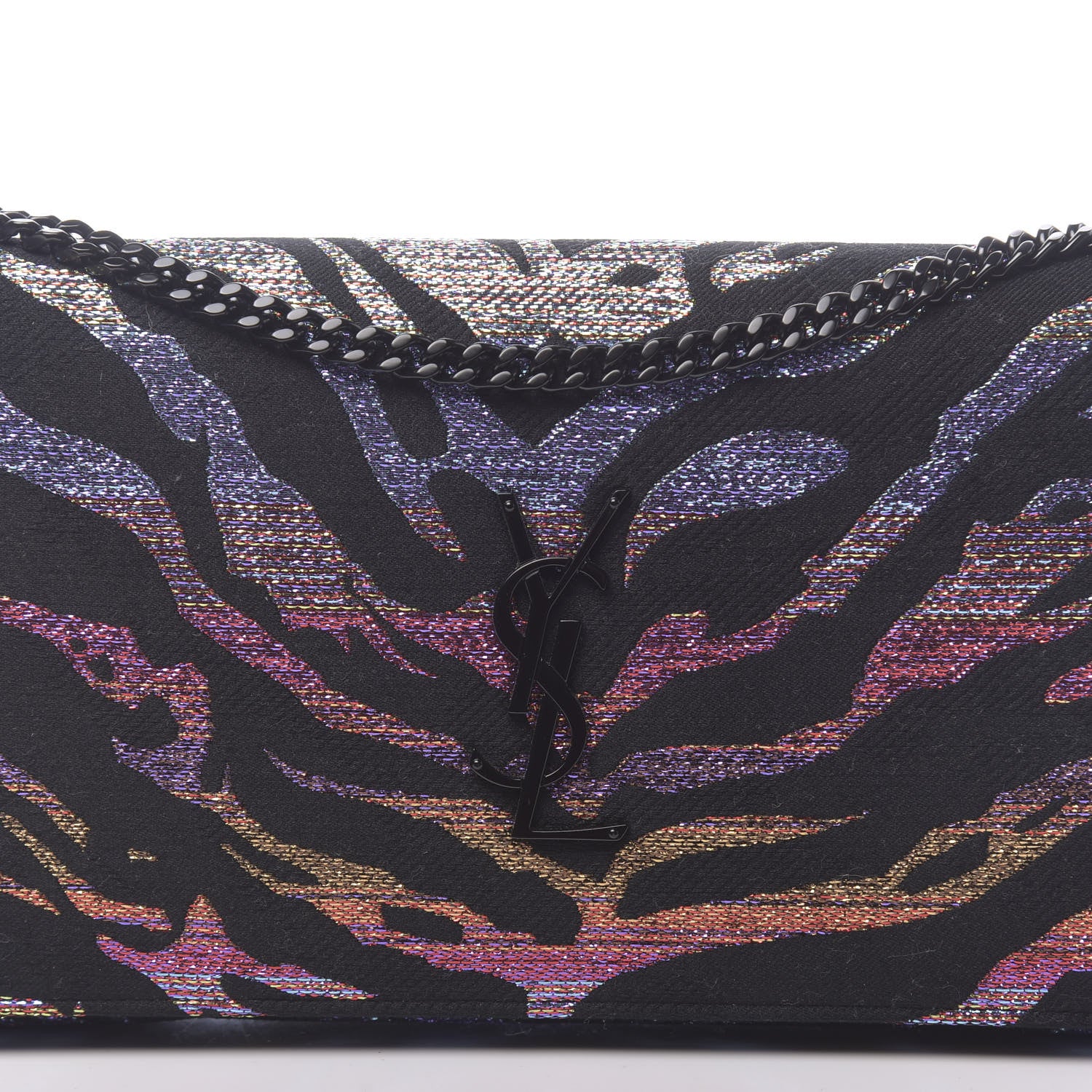 Saint Laurent Tiger Burnout Monogram Chain Wallet Multicolor 10 of 10