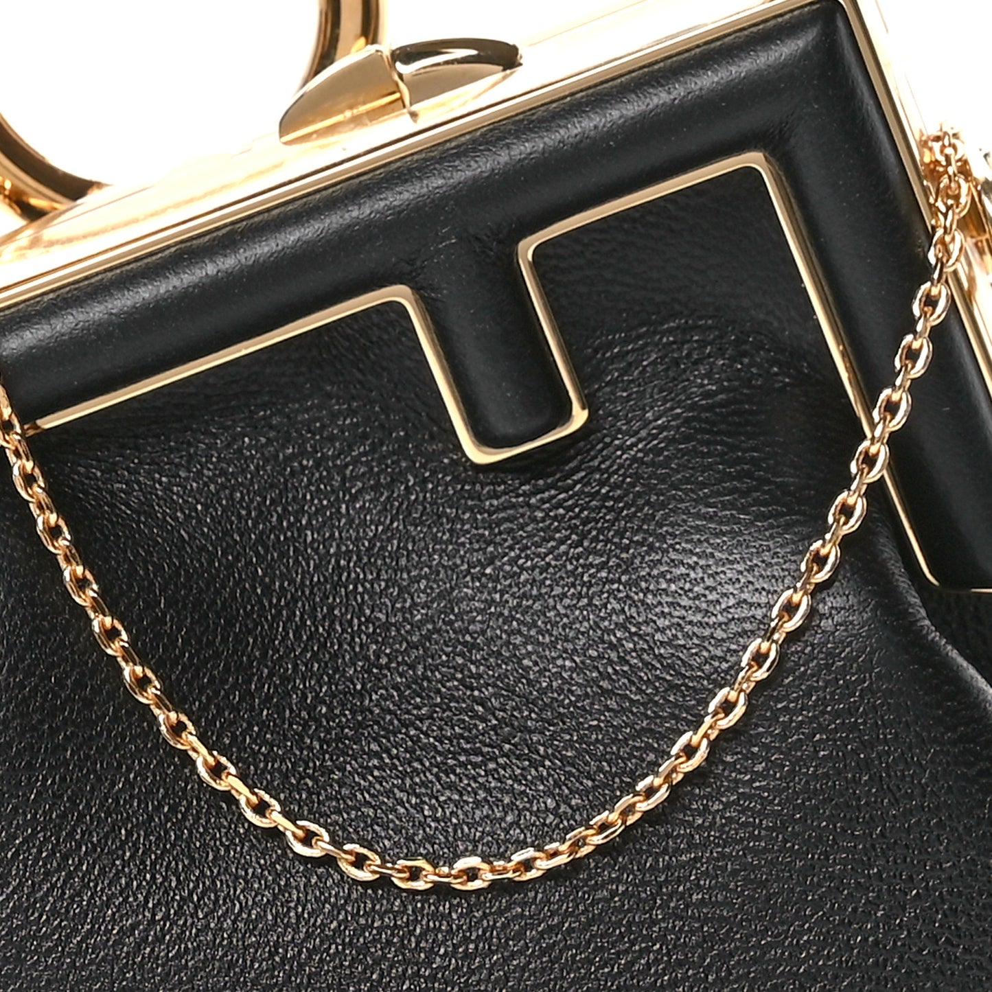 Shiny Nappa Nano Fendi First Bag Charm Black