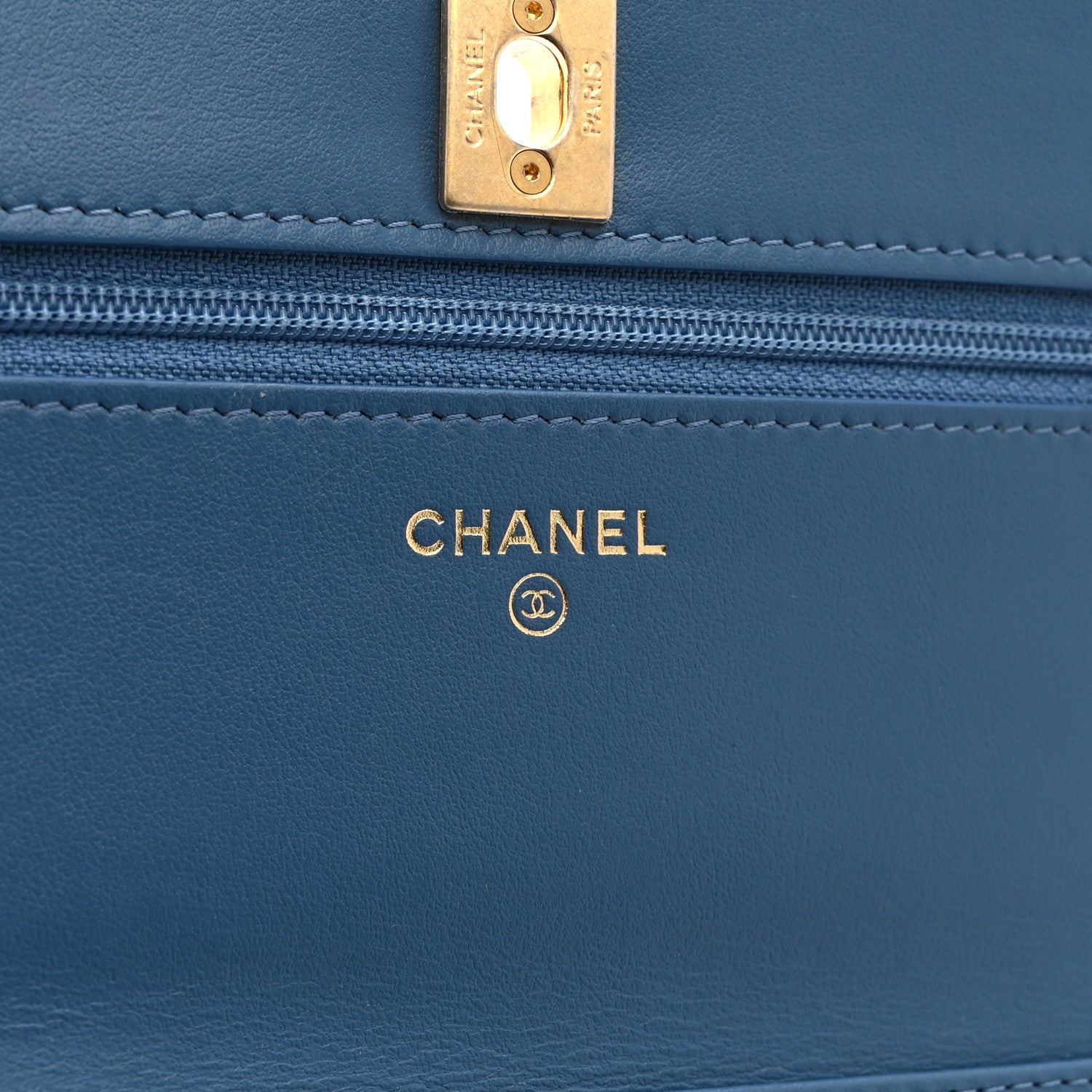 Chanel Denim Quilted CC Pearl Crush Wallet on Chain WOC Blue 6 of 11
