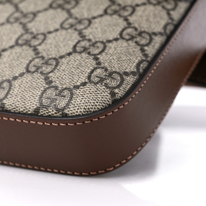 Gucci GG Supreme Monogram Azalea Calfskin Web Jackie 1961 Belt Bag 100 40 Beige Ebony Brown Sugar 8 of 10