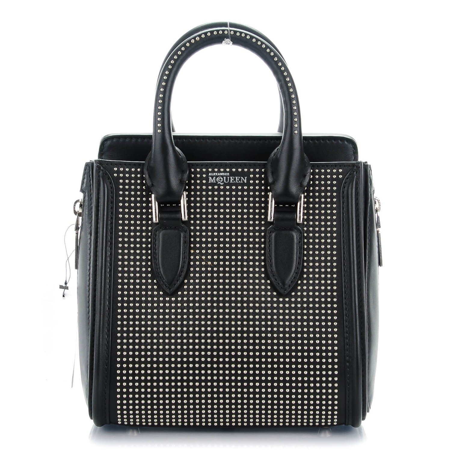 Alexander McQueen Calfskin Studded Mini Heroine Shoulder Bag Black 1 of 8