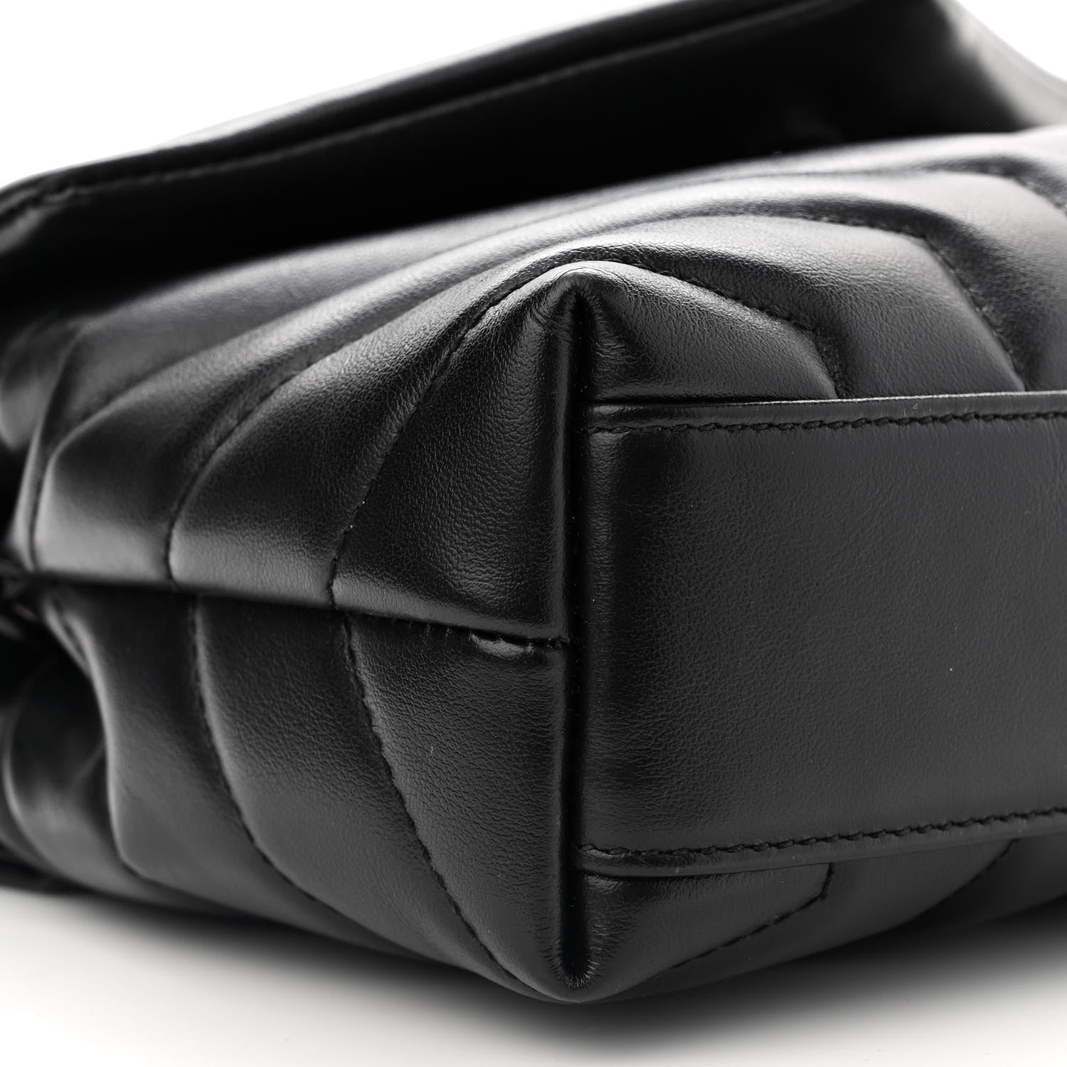 Saint Laurent Calfskin Y Quilted Monogram Monochrome Toy Loulou Crossbody Bag Black 8 of 12