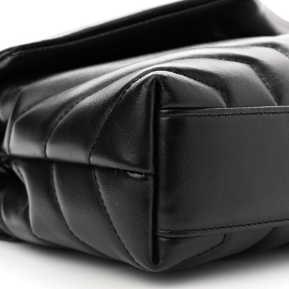 Saint Laurent Calfskin Y Quilted Monogram Monochrome Toy Loulou Crossbody Bag Black 8 of 12