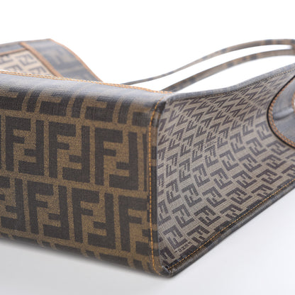 Fendi Metallic Calfskin Zucchino Zucca Spalmati Shopping Tote Tobacco 10 of 11