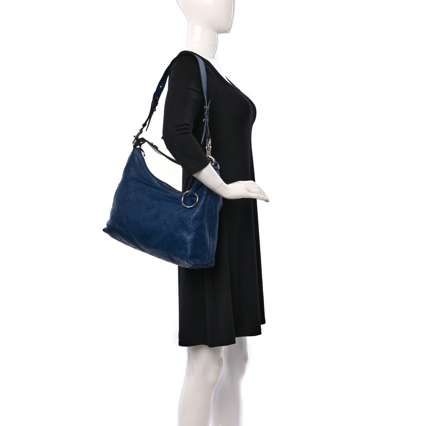 Guccissima Medium Icon Bit Hobo Blue