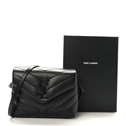Saint Laurent Calfskin Y Quilted Monogram Monochrome Toy Loulou Crossbody Bag Black 10 of 10