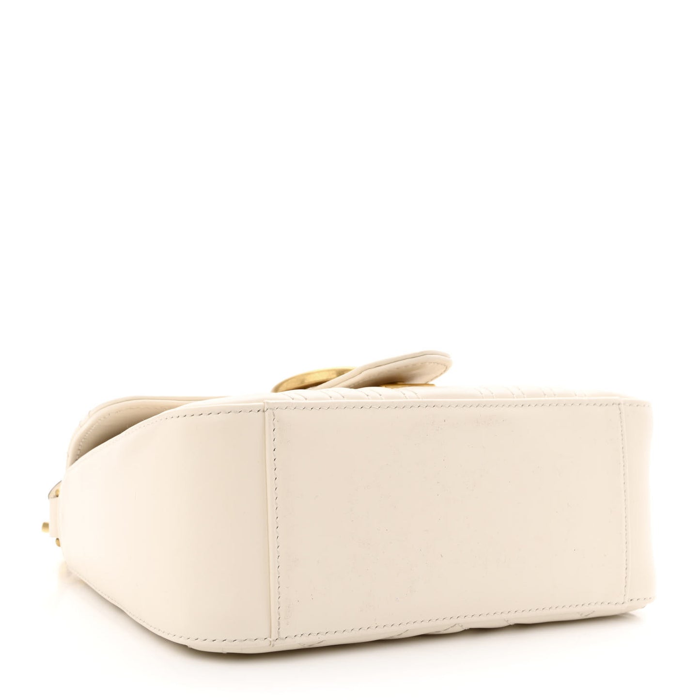Calfskin Matelasse Mini GG Marmont Top Handle Shoulder Bag White