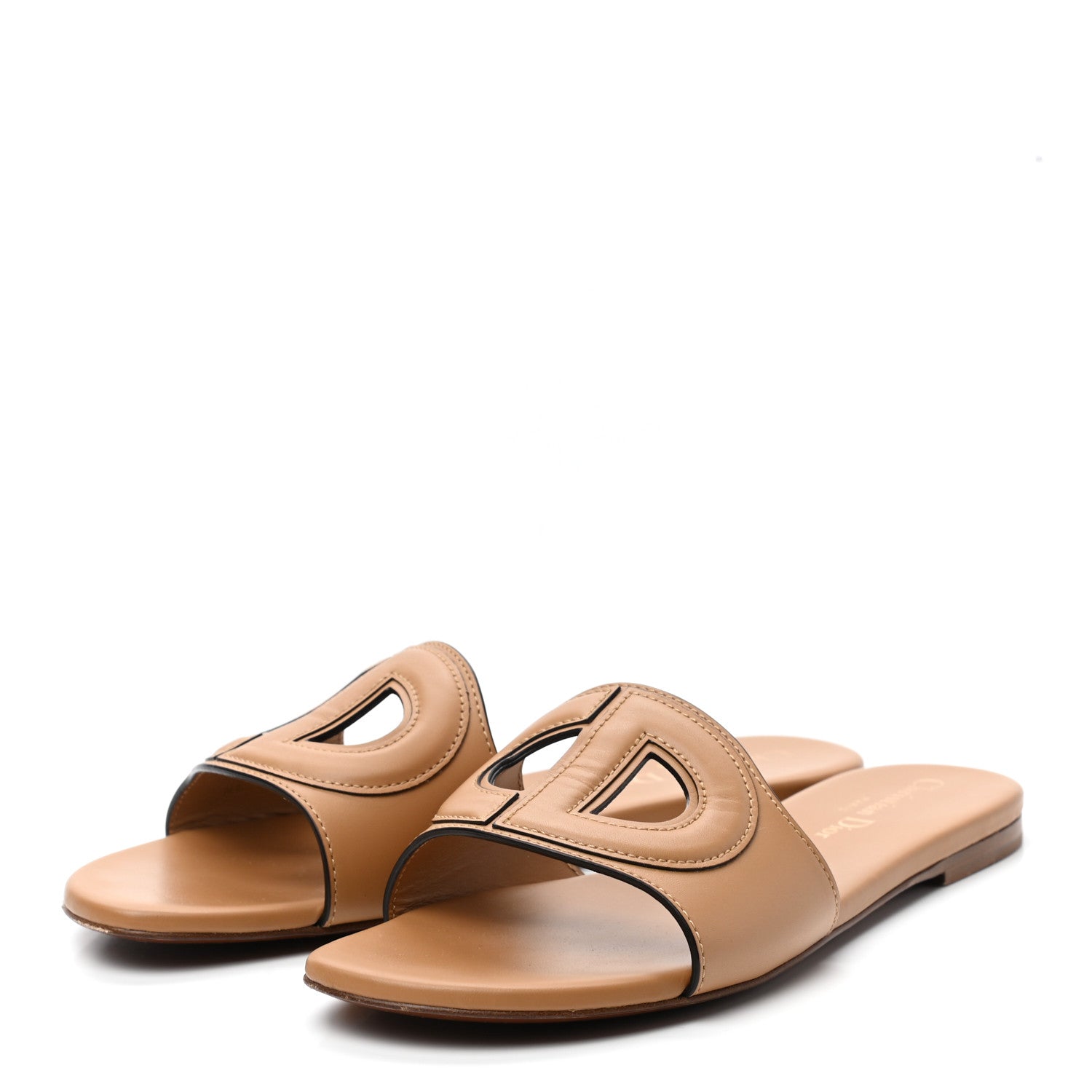 Christian Dior Calfskin D-Club Mule Sandal 38.5 Natural 3 of 10