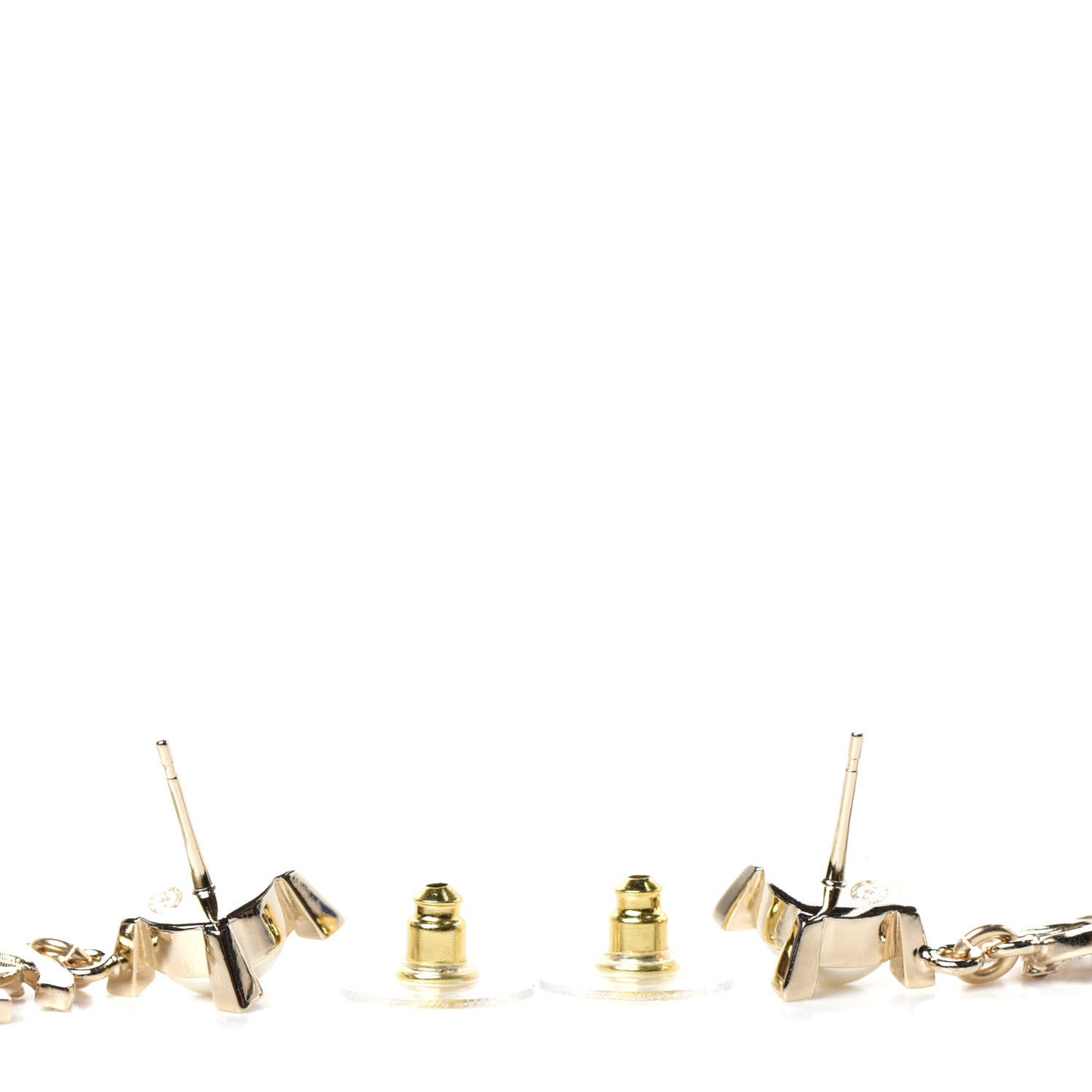 Crystal Pearl CC Drop Earrings Gold