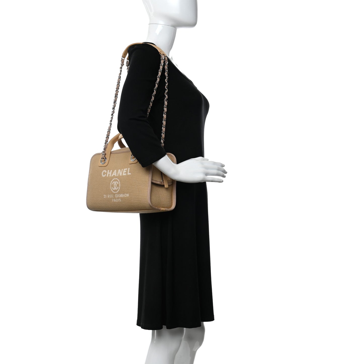 Denim Deauville Bowling Bag Beige