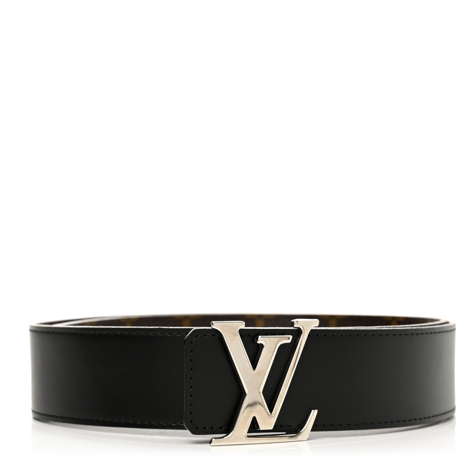 Louis Vuitton Calfskin Monogram 40mm LV Initiales Reversible Belt 90 36 Black 2 of 7