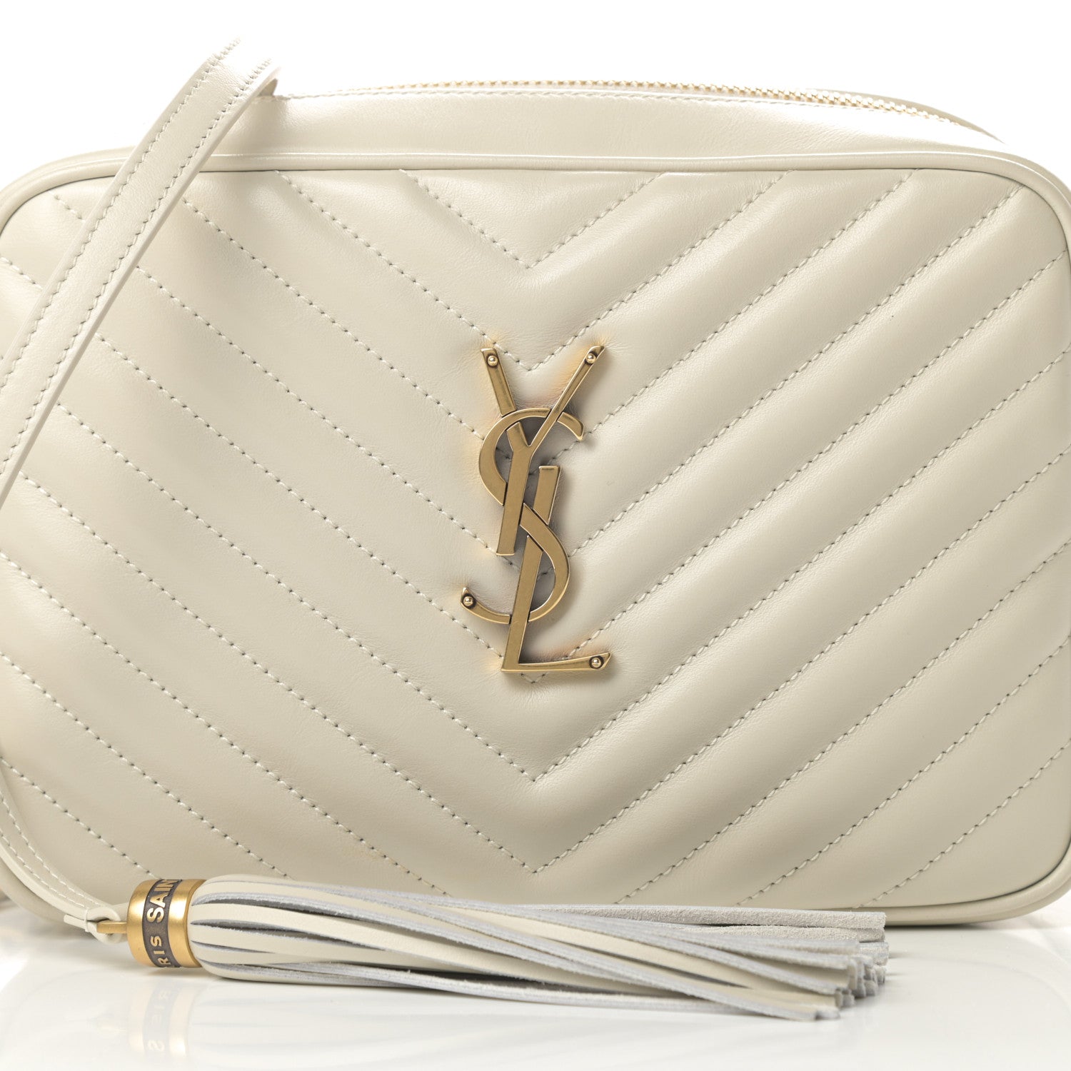 Saint Laurent Calfskin Matelasse Monogram Lou Camera Bag Crema Soft 8 of 11