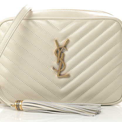Saint Laurent Calfskin Matelasse Monogram Lou Camera Bag Crema Soft 8 of 11