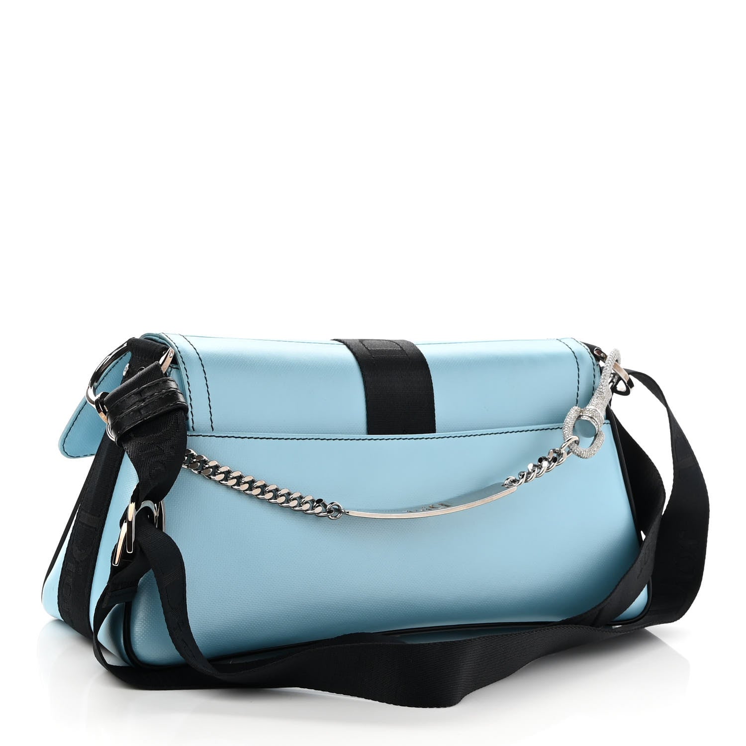 Christian Dior Coated Canvas Crystal Hardcore Bag Light Blue 3 of 10