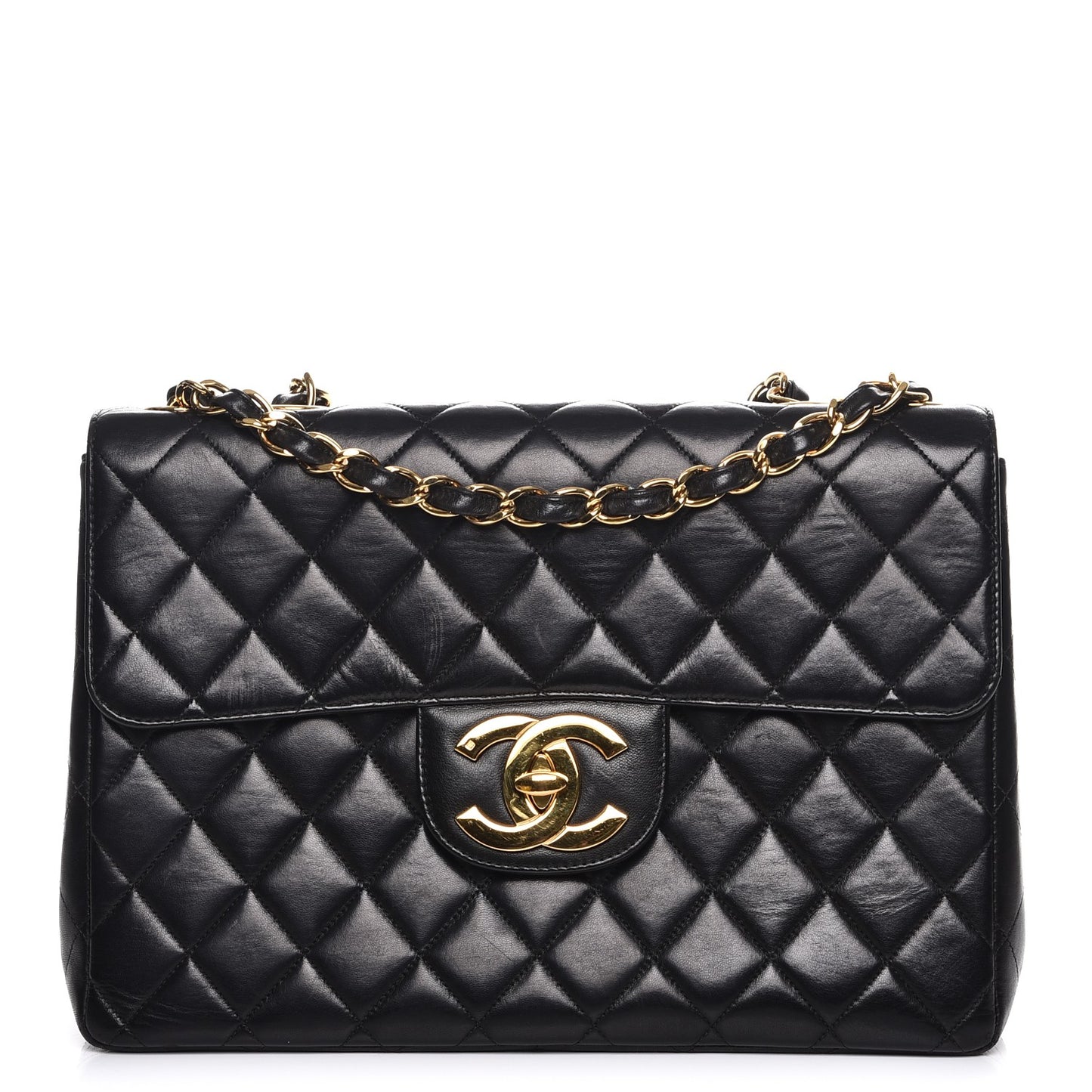Lambskin Jumbo Flap Black