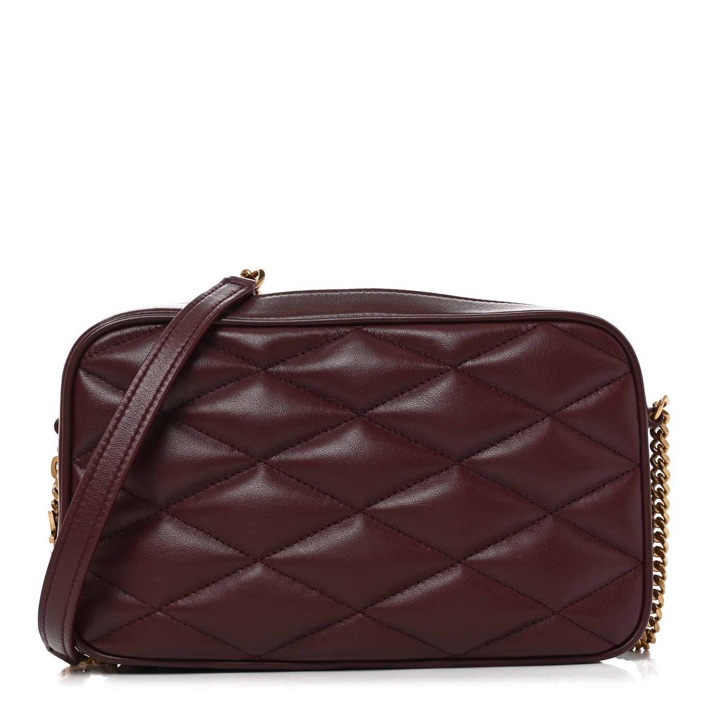 Lambskin Quilted Mini Camera Bag Rouge Cabernet