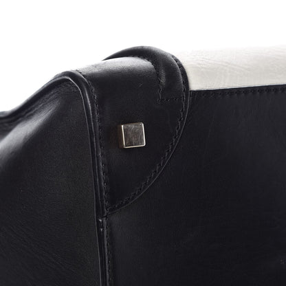 Celine Elephant Calfskin Mini Bi-Color Luggage Black White 9 of 17