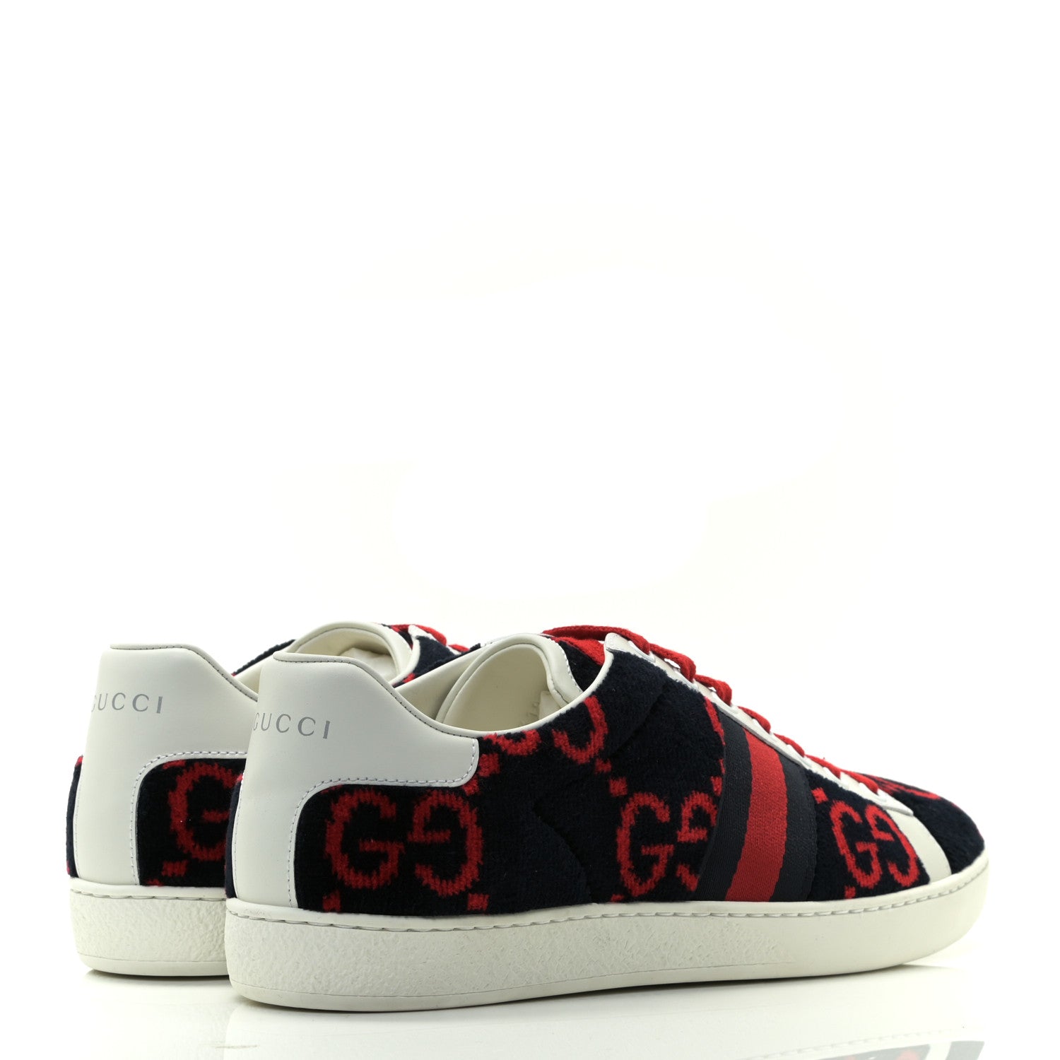 Gucci Terry Cloth GG Monogram Womens Ace Sneakers 38.5 Blue Red 4 of 7