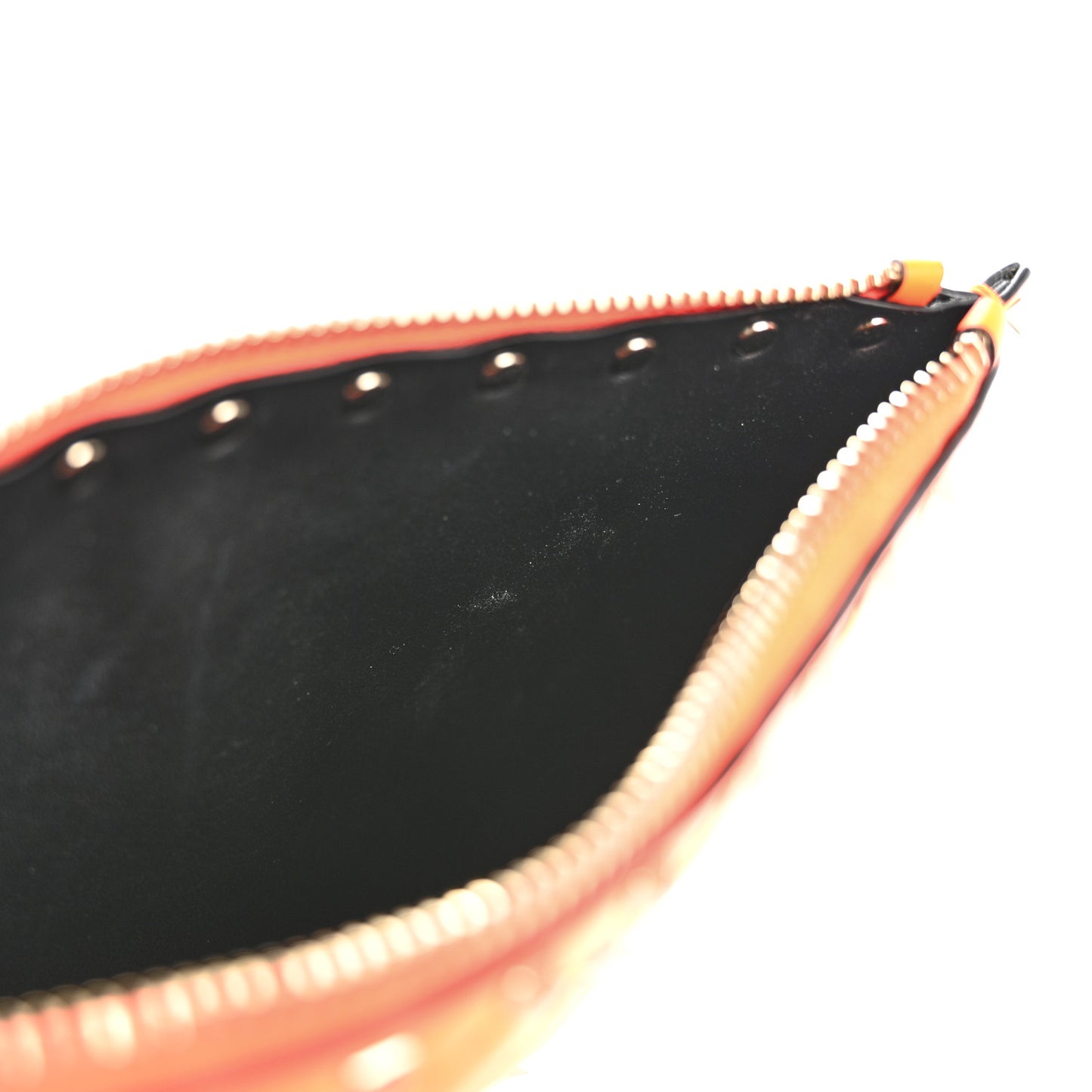 Nappa Rockstud Spike Pouch Neon Orange