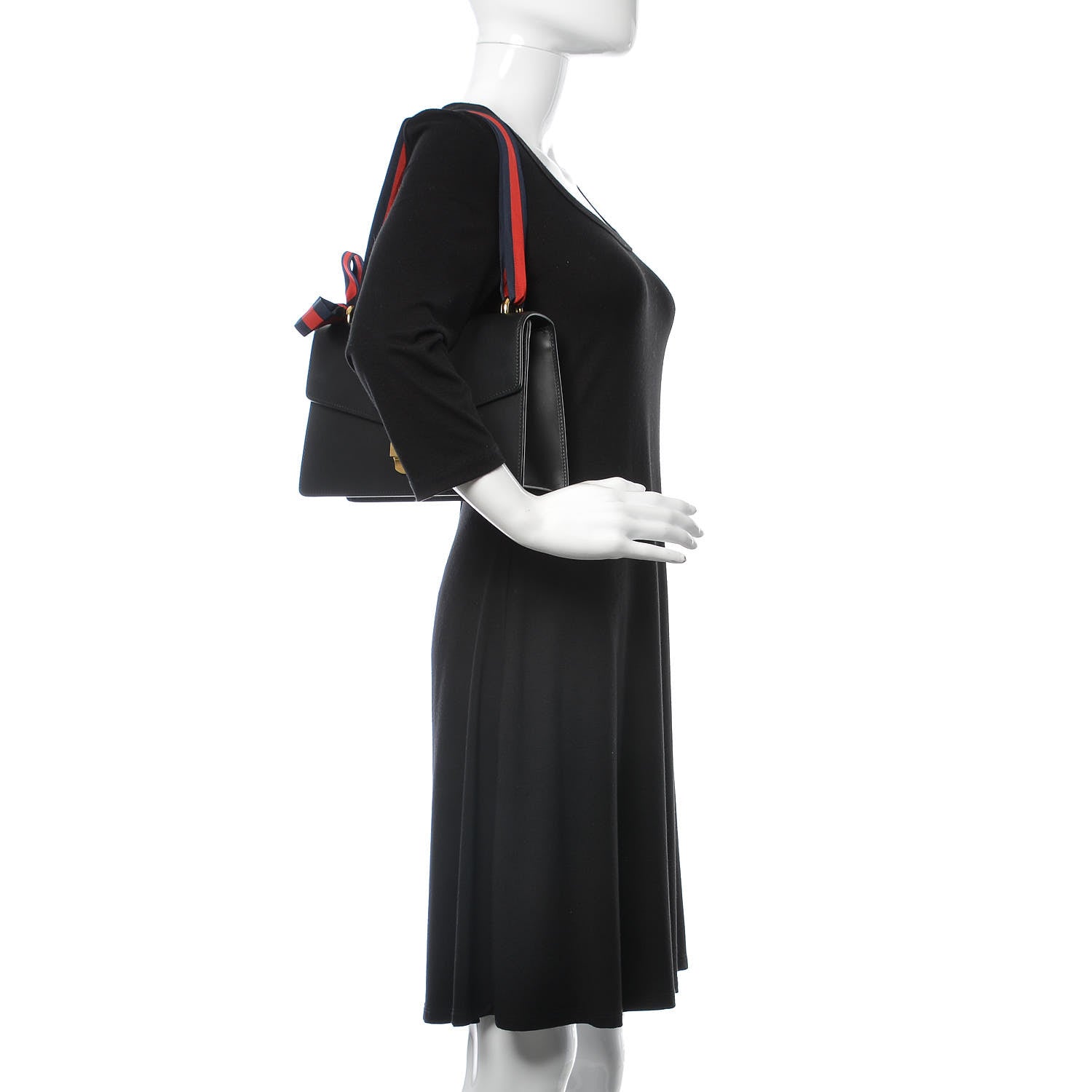 Gucci Calfskin Small Sylvie Shoulder Bag Black 2 of 9