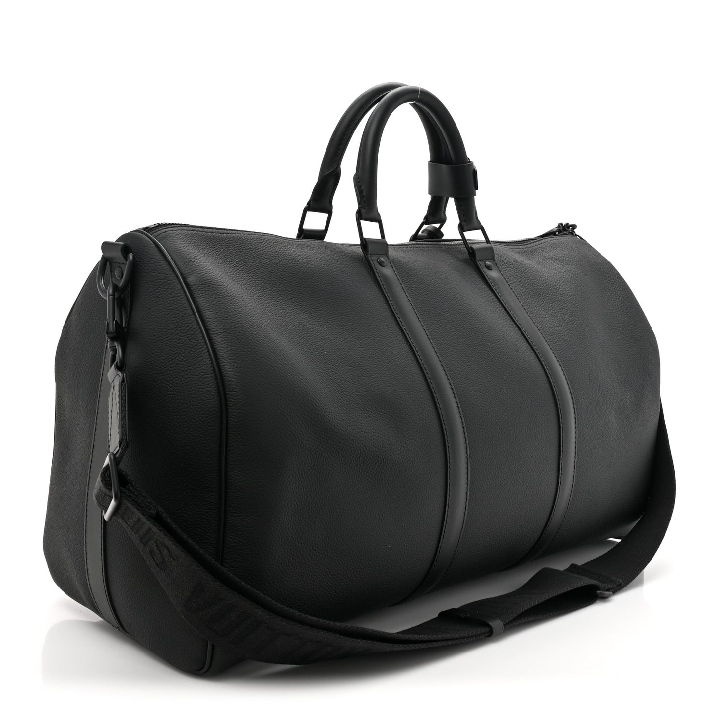 Grained Calfskin Aerogram Keepall Bandouliere 50 Black