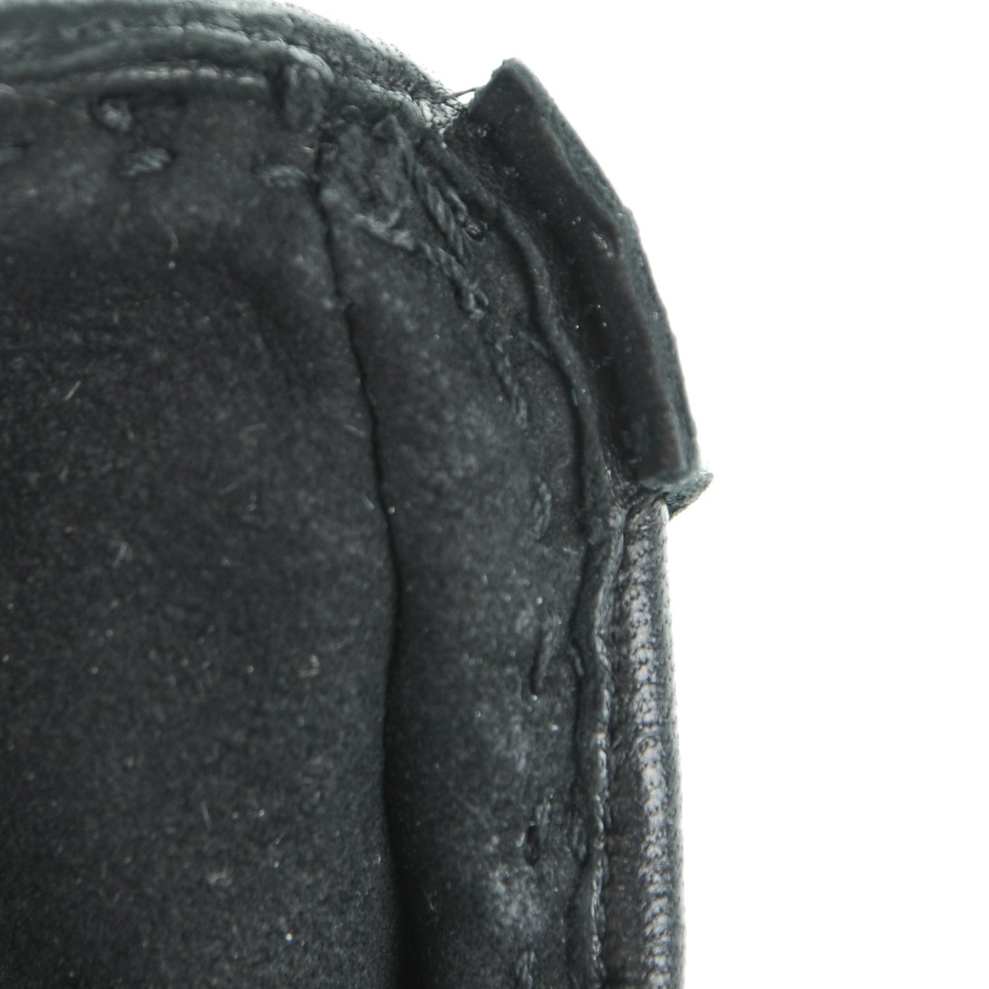 Lambskin Perforated Fingerless Chain CC Gloves 7.5 Black