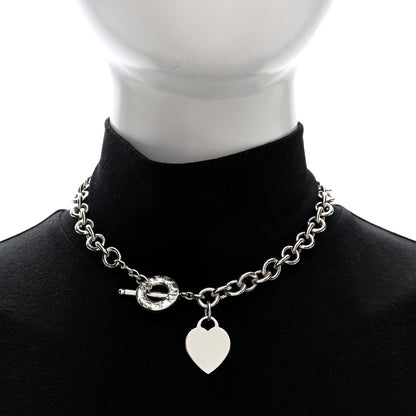 Tiffany Sterling Silver Heart Tag Toggle Necklace 2 of 5