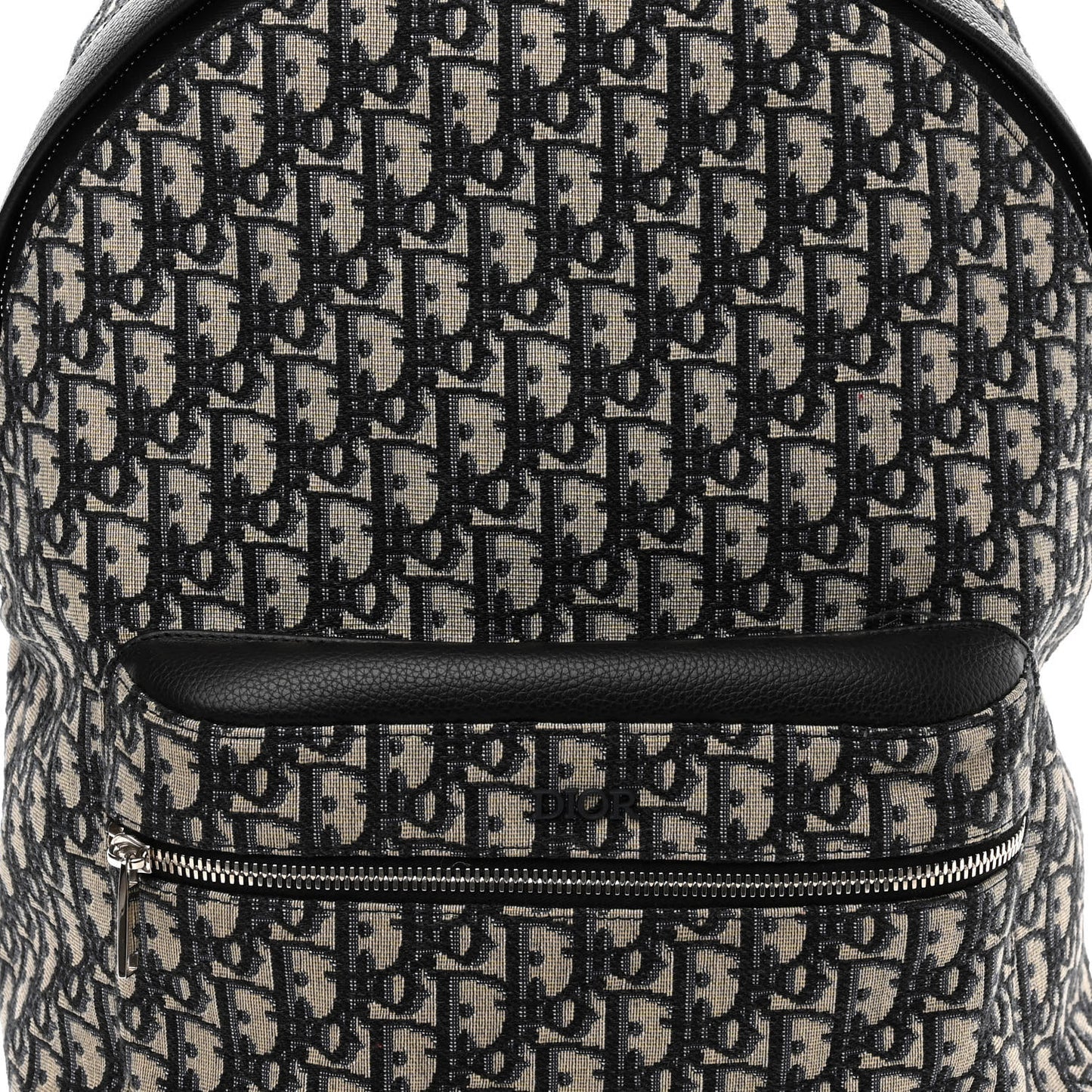 Oblique Calfskin Rider Backpack Beige Black